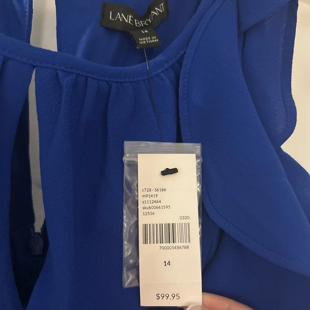 Royal Blue Ruffle Jumpsuit - Picture 5 of 6